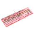 thumbnail image 4 of mecánico ergonómico para juegos de 104 teclas, interruptores azules, tapas de teclas flotantes, retroiluminación RGB, 19 teclas, para Rosado Yotijar Teclado mecánico, 4 of 9