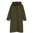 thumbnail image 4 of Trench Coat Women with Hood Single Peacoats (Army Green XXL), 4 of 4