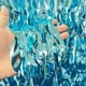 thumbnail image 1 of Nvzi Cortinas con flecos de papel de aluminio metalizado azul ondulado, paquete de 2, serpentinas de fiesta de 3,28 x 6,56 pies para decoraciones de fiesta de cumpleaños, 1 of 4