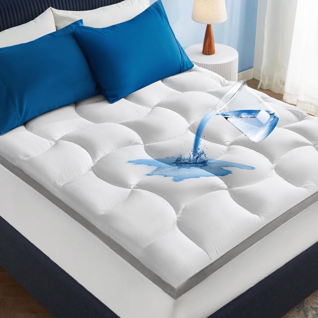 Cubrecolchón Bedsure California King con parte superior acolchada, impermeable