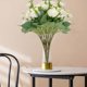 thumbnail image 4 of Rosa De Montaña Simulada Ramo de rosas y camelias de seda,arreglo floral artificial para decoración del hogar,centro de mesa de boda y jarrón (blanco,1 pieza) Rkxzt, 4 of 9