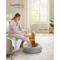 thumbnail image 2 of Cama de Perros, Cama para Mascotas, Diámetro de 60 cm, Cojín Central Extraíble y Lavable, Alfombra de Felpa, Gris Ombré, 2 of 5