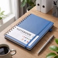 thumbnail image 3 of Notebook with Elastic Hardcover Lined Journal, Flat-Lay Coil Binding, Thick Ink-Proof Paper, Pen Loop and Closure Strap, Portable Business Diary Notepad for Office, Meeting, 3 of 8