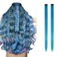 thumbnail image 1 of Wig Savings! Bradem Color Card Wig Piece Long Straight Hair Single Card Two Piece Color Hair Extension Piece Gradient Hanging Ear Bleach Dyed Wig, 2X Wig Extensions, 1 of 9