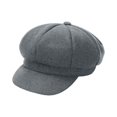 thumbnail image 2 of WTXUE Beret Newsboy Cap Ladies Hat Autumn And Winter Warm Fashion Wool Beret Painter Dome Trend Hat Visor Hats Army Hat Outdoor Hat Grey One Size, 2 of 4