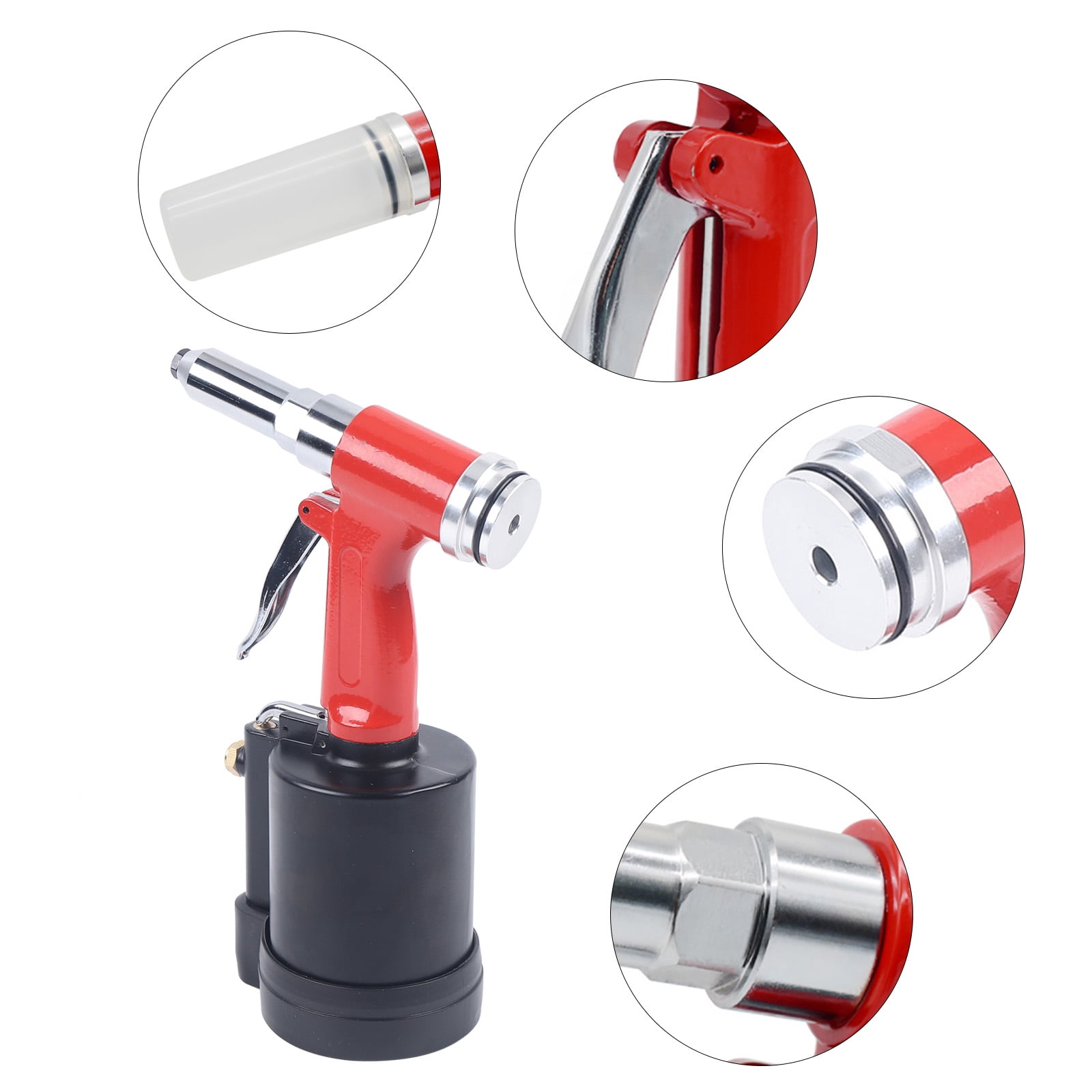 Miumaeov Hydraulic Air Riveter Tool Aluminum Alloy Labor Saving Rivet Riveting Nut Nail Insert Set Pneumatic Rivet Nut Setting Kit Used for Decoration Electrical Appliances Meters