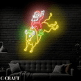 thumbnail image 2 of C-CRAFT Santa Rodeo Bull Christmas Wall Art Led Light Neon Sign For Western Rodeo Cowboy Bar Decor, 2 of 4