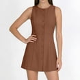 thumbnail image 5 of HAPIMO Women's Dress Crew Neck Sleeveless Short Length Fashionable Casual Wear Modern Classic Brown S, 5 of 8