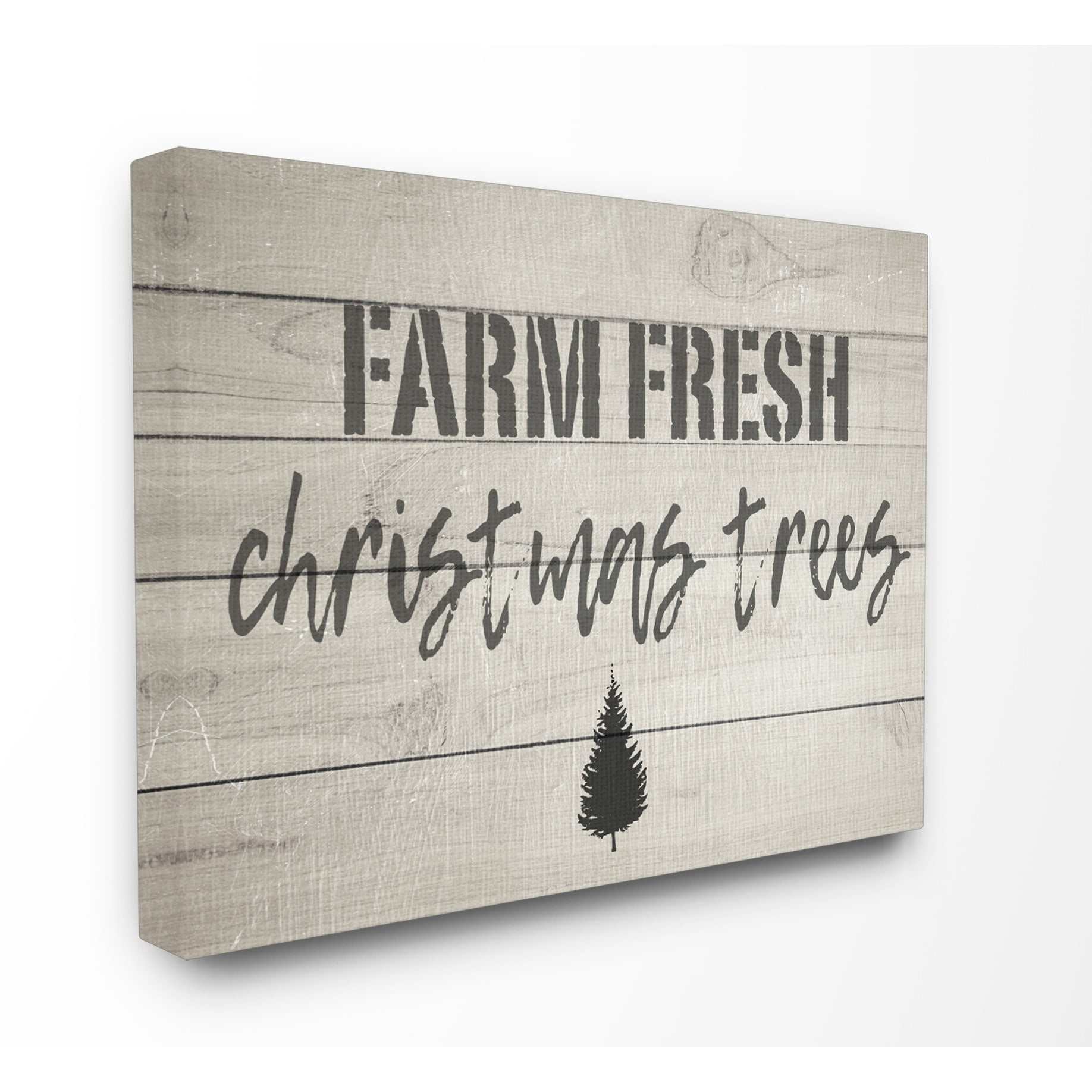 The Stupell Home Decor Collection Farm Fresh Christmas Trees Vintage Sign Wall Art