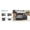 thumbnail image 7 of HONBAY Modern 100% Polyester Fiber Reclining Convertible Sleeper Sofa Bed, Grey, 7 of 7