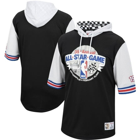 Men's Mitchell & Ness Black/Silver 1985 NBA All-Star Game Hardwood Classics Mesh Pullover Hoodie