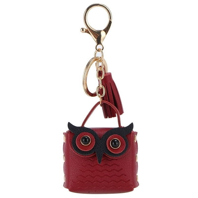 Purse Purse Cute Cartoon Owl Design Charm Keychain Handmade Rivet Decoration Storage Gift Money Bag Storage Pouch Pendant Fashion Accessory