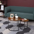 thumbnail image 6 of LINJH 2 Piece Nesting Coffee Tables Nesting Tables with Solid Metal Frame Stackable, 6 of 24
