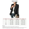 thumbnail image 5 of Sarapandan Women Office Jackets Turn Down Collar Pure Color Single Button Closure Work Suit Coat With Pleats Pockets Black XXXL, 5 of 5