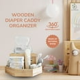 thumbnail image 6 of Wooden Diaper Caddy Organizer - 360 Degrees Rotating Caddy with Removable Dividers, Nursery Diaper Organizer, 6 of 7