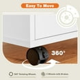 thumbnail image 3 of ZUNMOS 5 Drawer Chest, Storage Cabinets Dressers Wood Dresser Cabinet with Wheels Mobile Organizer Drawers for Office, Bedroom, Home, White, 3 of 5