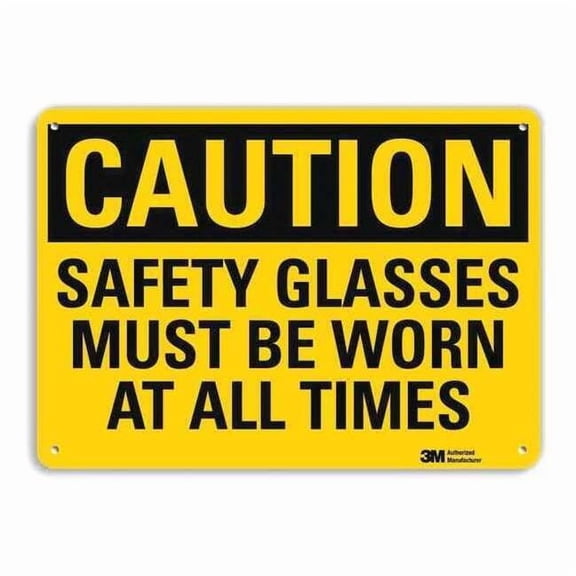 Safety Sign, 10 in Height, 14 in Width, Aluminum, Horizontal Rectangle, English
