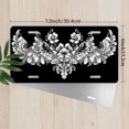 thumbnail image 2 of License Plate, Floral Wing Design Decorative Front,Personalized Stainless Steel License Plate Cover For Men Women,12.2" X 6.2", 2 of 6