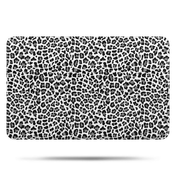 Black Leopard Print Bathroom Rugs Mat,Non Slip Microfiber Bathroom Rug,Rubber Backing,Soft Bathroom Mats for Bathroom Floor,Tub and Shower,17x27in(43x68cm)