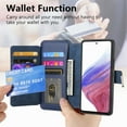 thumbnail image 5 of for Samsung Galaxy S24 Ultra Case Wallet, Detachable Magnetic 2-in-1 Wallet Flip Case for Women Men with RFID Blocking Card Slots Zipper Pocket Kickstand PU Leather Cover for Galaxy S24 Ultra, Blue, 5 of 11