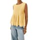 thumbnail image 2 of Blusa Plisada Sin Mangas con Peplum de Verano para Mujer, Estilo Babydoll Y2K con Cuello Redondo. Amarillo S, 2 of 9