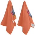 thumbnail image 2 of Dreamtimes 2 Pcs Thanksgiving Day Retro Turkey Luxury Soft Fluffy Guest Hand Towels, Multipurpose for Bathroom, Kitchen, Hotel, Gym and Spa (14" x 28",Orange), 2 of 5