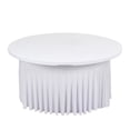 thumbnail image 3 of BalsaCircle 5 feet White Wavy Spandex Fitted Round Tablecloth Table Skirt Table Linens, 3 of 6