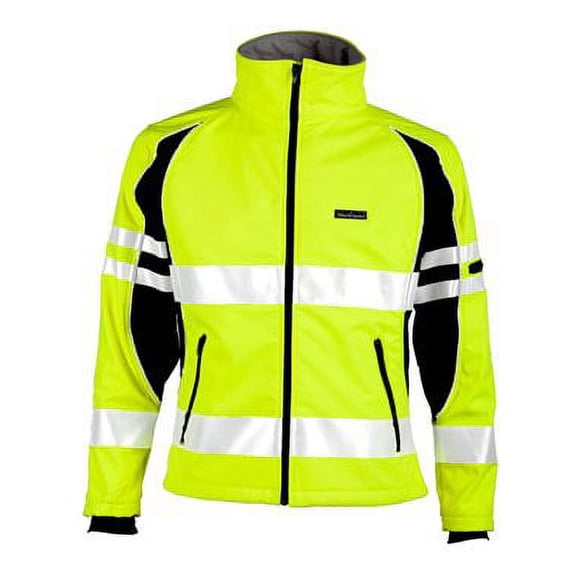 Ml Kishigo B88729176 Premium Black Series Unisex Soft Shell Jacket, Lime - Extra Large