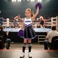 thumbnail image 5 of Pigmiss Girls Cheerleader Costume Kids Cheerleading Outfit Dress for Halloween Party Birthday Gift Stage Performance Sports Events, 5 of 8