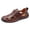 Brown, variant on Men's Closed Round Toe Flat Shoes Vintage Fashion Sandals Comfortable Cut out Non Slip Fisherman Shoes for Leisure Work Driving Blue Size 8