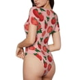 thumbnail image 2 of Balery Tomatoes Body de cuello redondo de manga corta para mujer Tops de manga corta Tops básicos-Large, 2 of 7