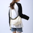 thumbnail image 3 of Bolsos de hombro de lona para mujer Bolso bandolera de gran capacidad Bolso sólido (Blanco), 3 of 6