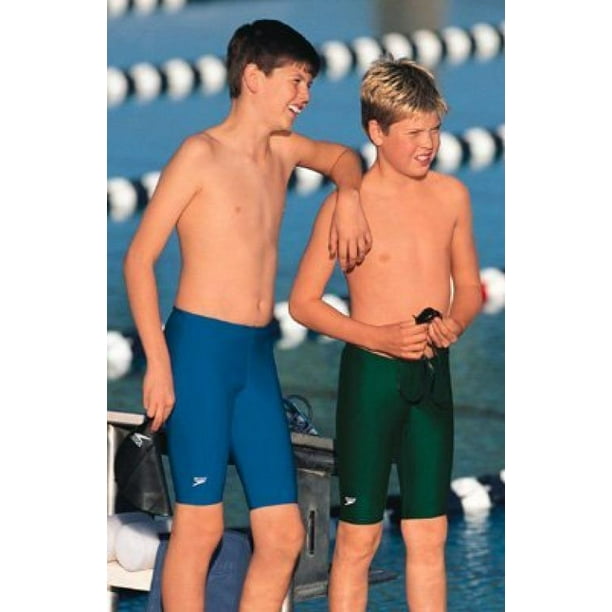 SPEEDO Solid Lycra Jammer, Sapphire, 22 Youth