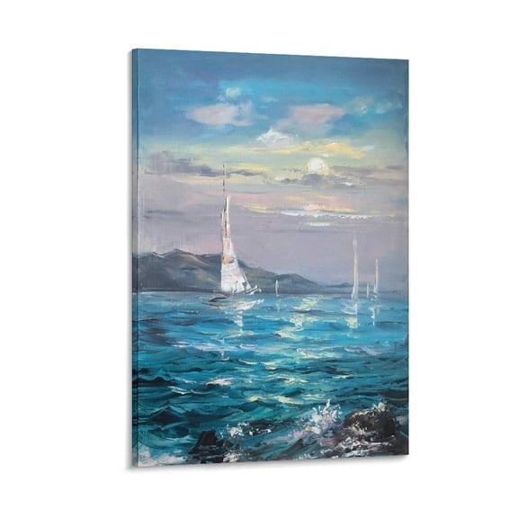 Sailboat Abstract Colourful Art Boat Ship Seascape Painting Gifts Canvas Painting Poster Wall Art Decorative Picture Prints Modern Decor 16x24inch(40x60cm)