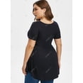 thumbnail image 3 of Camiseta con Puntilla Escotada de Rhinestone de Talla Extra Rosegal Camisetas tallas grandes, 3 of 5