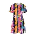 thumbnail image 5 of Hvot&aat Women's Printed Summer Dresses Loose Crewneck Short Sleeve T Shirt Dress Flowy Sundresses For Beach Vacation, 5 of 5