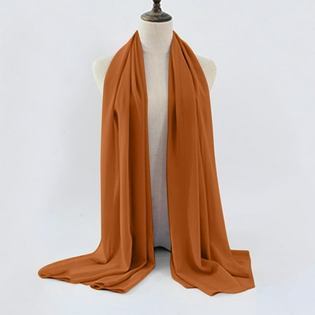 Châle Doux Uni pour Femmes Baotou Perle Chiffon Châle Hijab Musulman