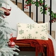 thumbnail image 5 of Gumesh Velvet Snowflake Christmas Pillow - Embroidered Holiday Throw Pillow for Sofa and Bed, Festive Home Decor, 5 of 6
