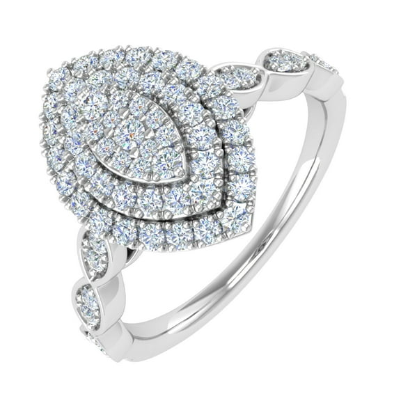 1/2 Carat Prong Set Diamond Ring in 14K White Gold (Ring Size 4.5) (I1-I2 Clarity)