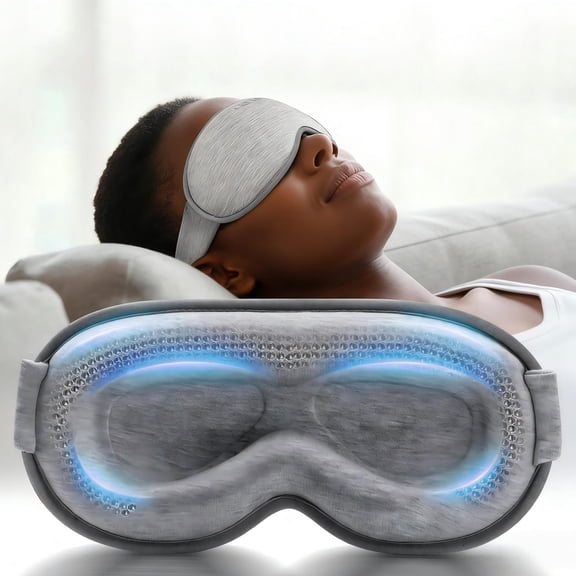 FACEMOON Weighted Eye Comfort Mask Memory Foam Blackout 3D Contoured for Women and Men Lash Extension Friendly Sleep Relaxation Gray
