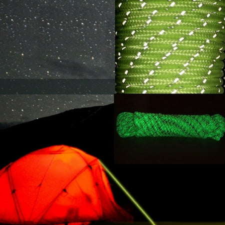 

landege 20m Luminous Glow in the Dark Cord Reflective Cord Guy Rope for Camping Awning Tent