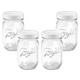thumbnail image 3 of 4-Pack Ball Regular Mouth Pint Mason Jars 16 oz with Screw-On White Plastic Lids, 3 of 10