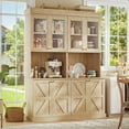 thumbnail image 5 of 71" Tall Kitchen Pantry Cabinet With Door and Adjustable Shelve,Coffee Bar Hutch with Microwave Stand for Dining Room,Living Room,Brown, 5 of 9