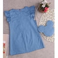 thumbnail image 5 of StylesILove Baby Girl Ruffle Sleeve Shabby Denim Dress and Cross Body Mini Coin Bag 2 pcs Blue Outfit, 5 of 5