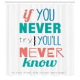 thumbnail image 3 of Ambesonne Saying Shower Curtain, Inspiration Philosophy, 69"Wx84"L, Coral Blue Jade Green, 3 of 5