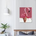 thumbnail image 4 of Whimsical Pink Flamingo Wall Art Print Picture For Home, Office, Dorm &amp; Bedroom Decor - Great Gift Idea, 4 of 5