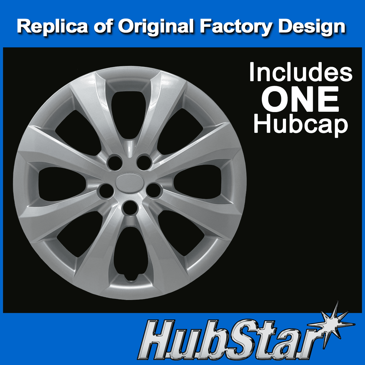 HubStar Replacement Hubcap for Toyota Corolla 2020-2023, 16-inch Replica Wheel Cover (1 Piece) 61191