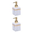thumbnail image 2 of Ruiboury Distributeur de Savon en Résine Réutilisable pour Table Cuisine Douche Shampoing Salle de Bain Blanc 250 ml 2 Ensembles, 2 of 6
