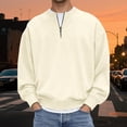 thumbnail image 2 of Quarter Zip Pullover Men Long Sleeve Stand Collar Lightweight Corduroy Shirt Plain Business Casual Work Shirts, 2 of 6