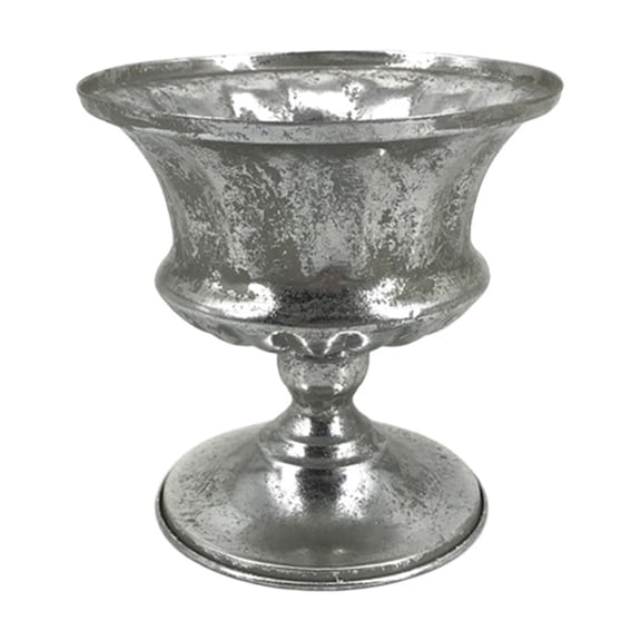 Rustic Metal Vase for Flower Arrangement Vintage Round Iron Planter, Durable Garden Decoration for Fresh and Dried Flowers Home Office Dcor
